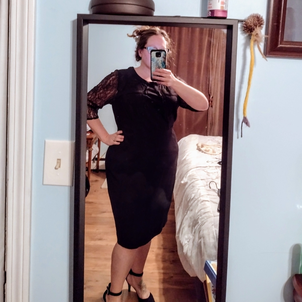 *sold** LB size 20 eyelash lace bodycon ponte dress